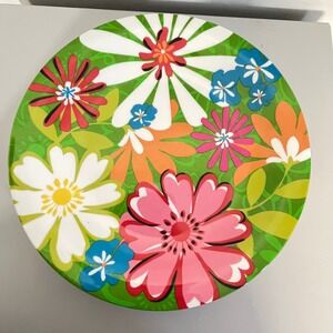 Pier 1 Imports Green Floral‎ 9" Salad Plates Melamine Set Of 8